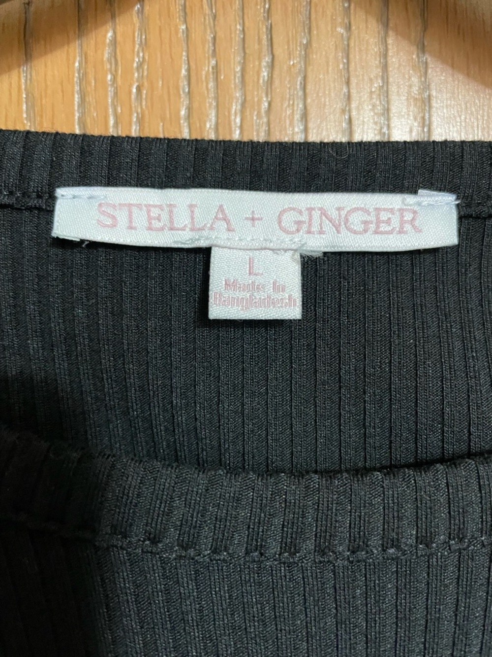 Black Ruffle Sleeve Top with Ribbed Texture - Picture 3 of 4